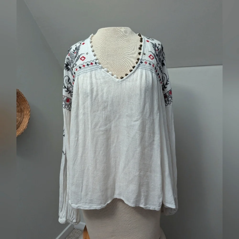 Free People Rock It Tonight Peasant Blouse